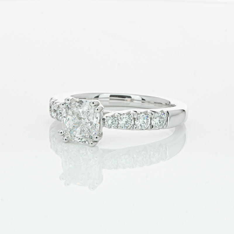 18ct White Gold 1.29ct Cushion Cut Diamond Phoenix Ring-Ring-Walker & Hall