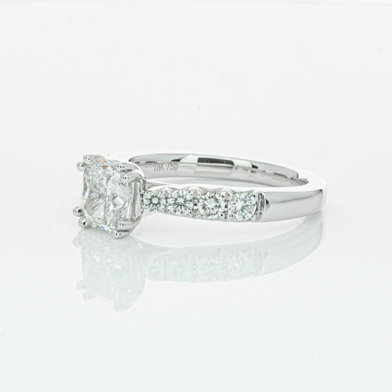 18ct White Gold 1.29ct Cushion Cut Diamond Phoenix Ring-Ring-Walker & Hall