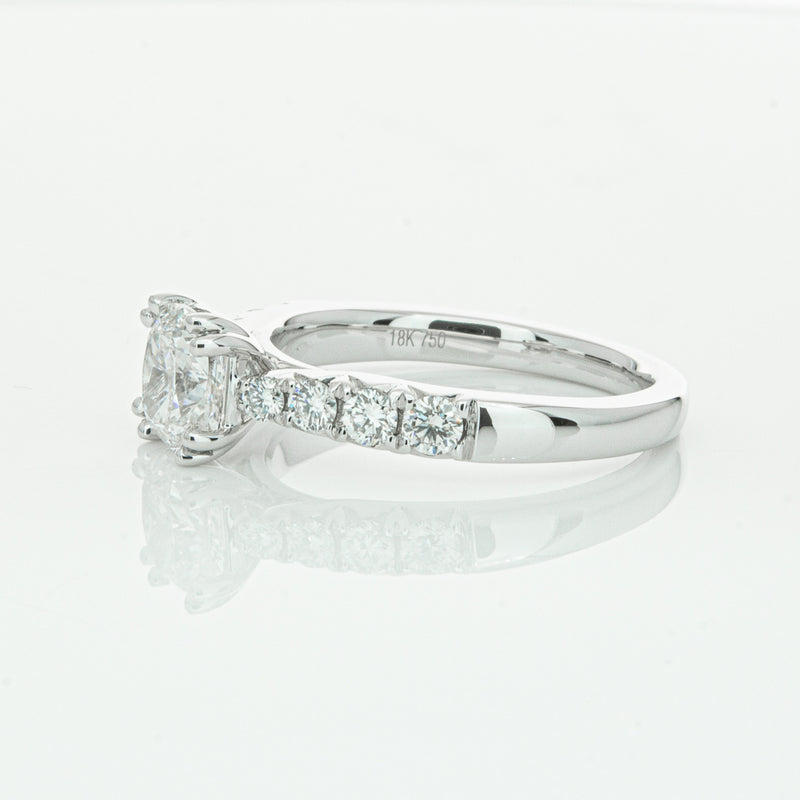 18ct White Gold 1.29ct Cushion Cut Diamond Phoenix Ring-Ring-Walker & Hall