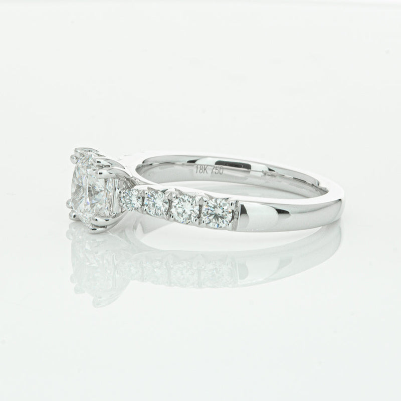 18ct White Gold 1.29ct Cushion Cut Diamond Phoenix Ring-Ring-Walker & Hall