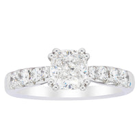18ct White Gold 1.29ct Cushion Cut Diamond Phoenix Ring-Ring-Walker & Hall