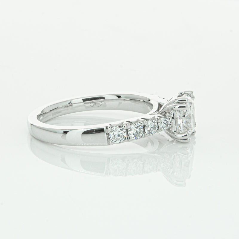 18ct White Gold 1.29ct Cushion Cut Diamond Phoenix Ring-Ring-Walker & Hall