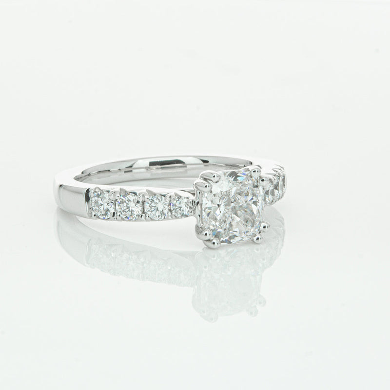 18ct White Gold 1.29ct Cushion Cut Diamond Phoenix Ring-Ring-Walker & Hall