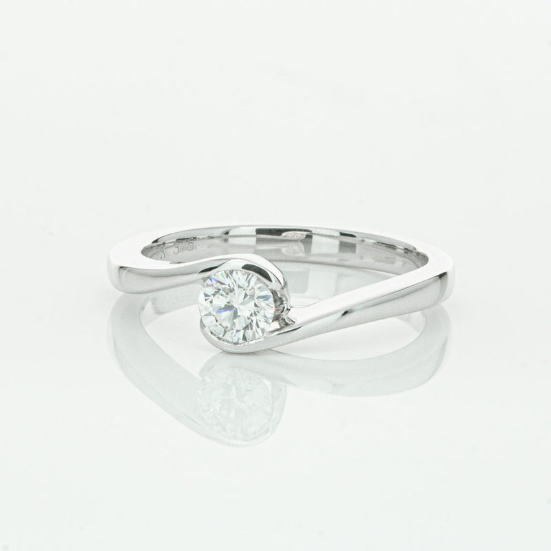 18ct White Gold .30ct Diamond Embrace Ring-Ring-Walker & Hall