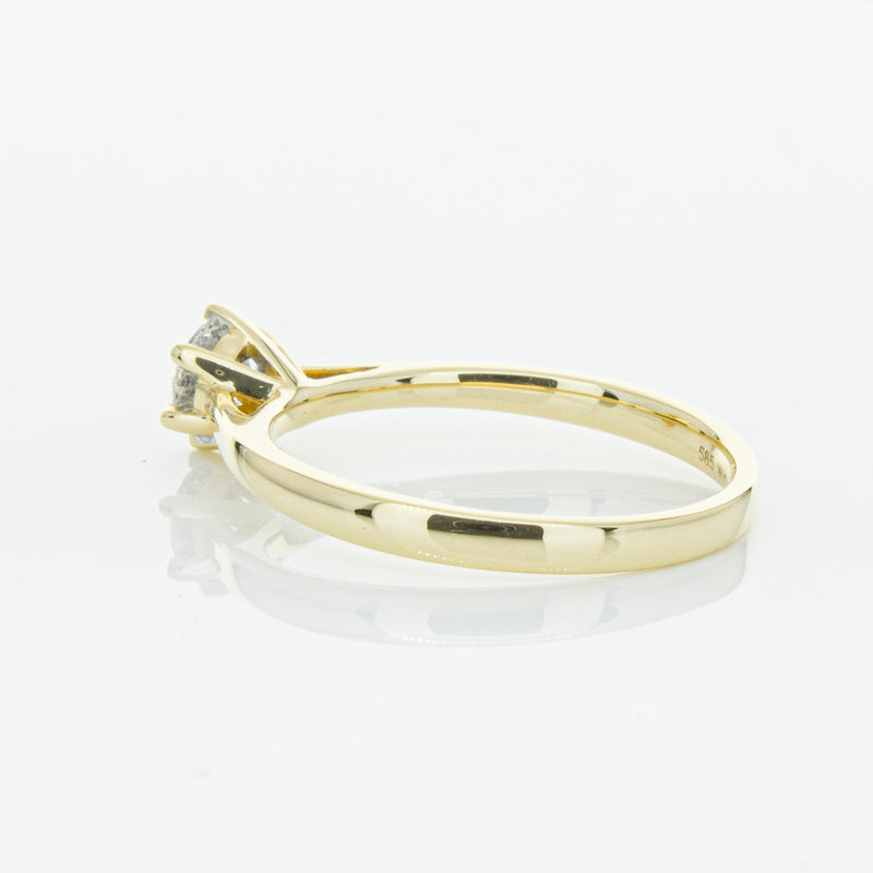 14ct Yellow Gold .40ct Diamond Lunette Ring-Ring-Walker & Hall