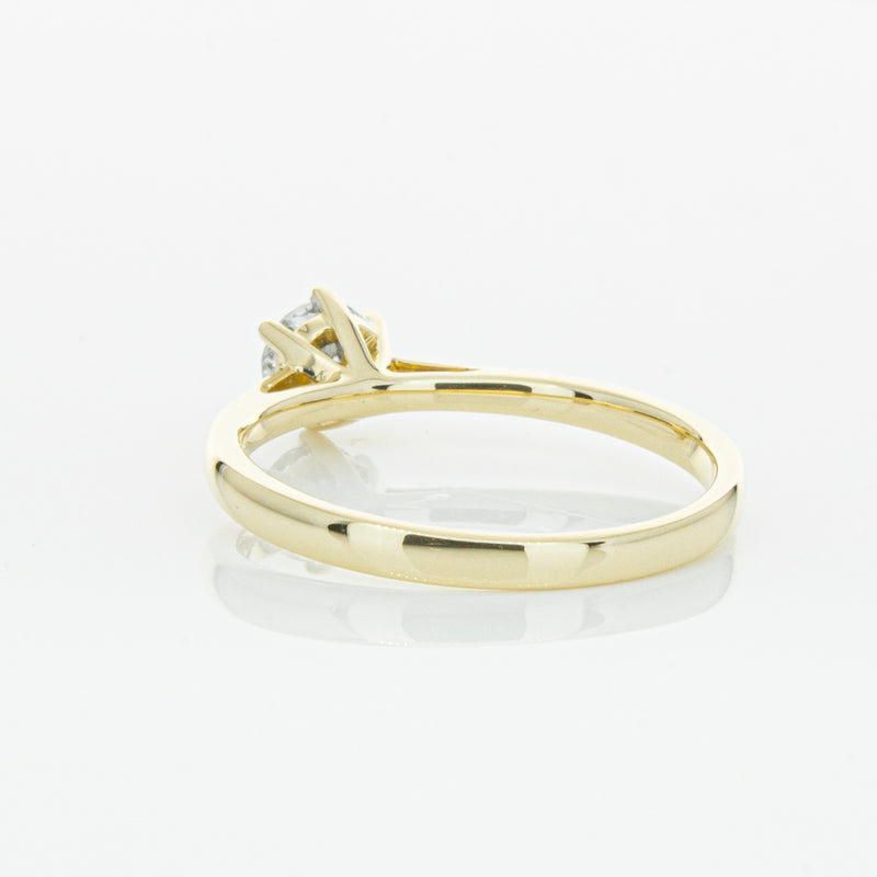 14ct Yellow Gold .40ct Diamond Lunette Ring-Ring-Walker & Hall