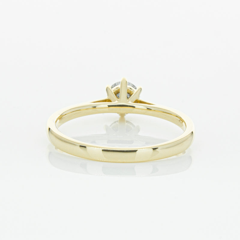 14ct Yellow Gold .40ct Diamond Lunette Ring-Ring-Walker & Hall