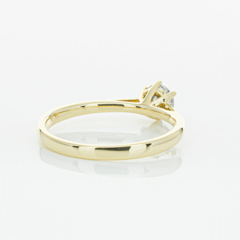 14ct Yellow Gold .40ct Diamond Lunette Ring-Ring-Walker & Hall