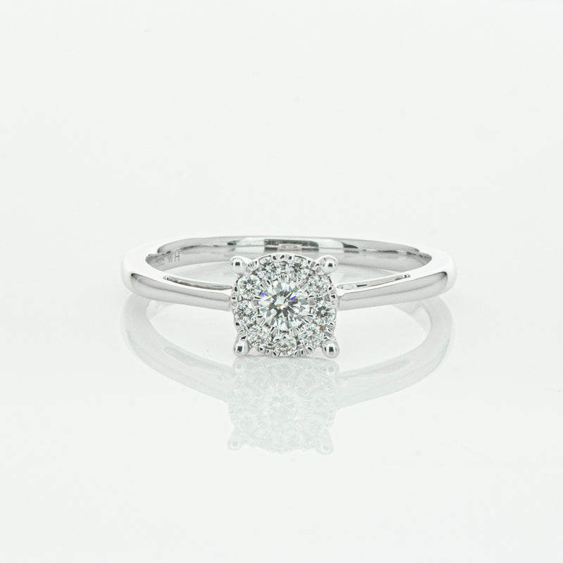 14ct White Gold Diamond Coronet Ring-Ring-Walker & Hall