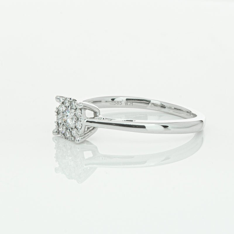 14ct White Gold Diamond Coronet Ring-Ring-Walker & Hall