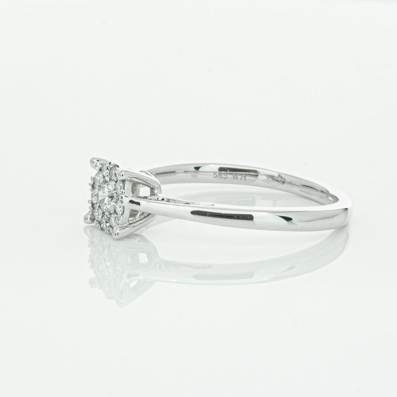 14ct White Gold Diamond Coronet Ring-Ring-Walker & Hall