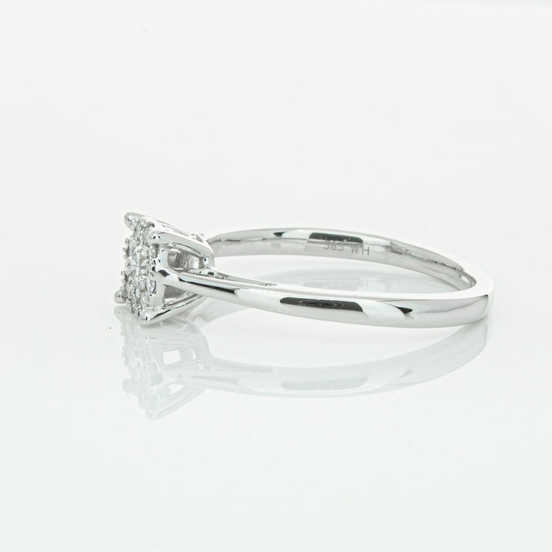 14ct White Gold Diamond Coronet Ring-Ring-Walker & Hall