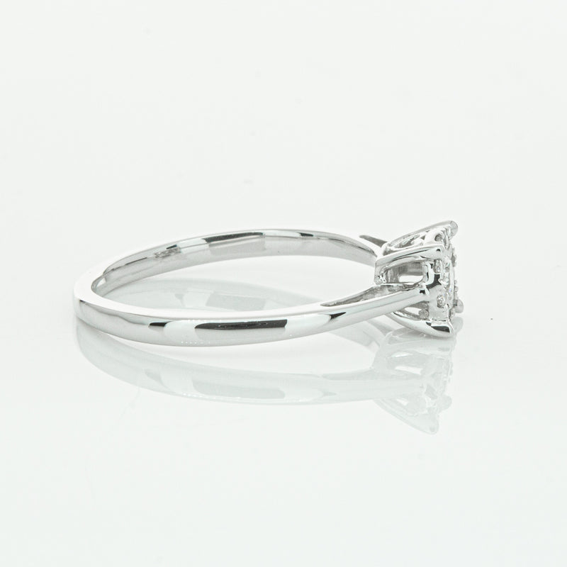 14ct White Gold Diamond Coronet Ring-Ring-Walker & Hall