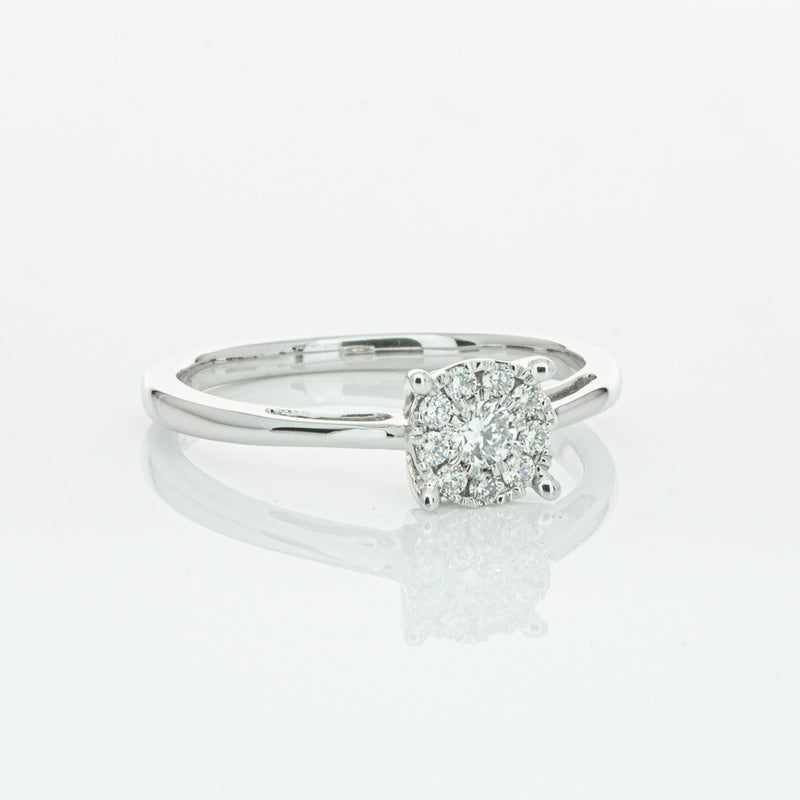 14ct White Gold Diamond Coronet Ring-Ring-Walker & Hall