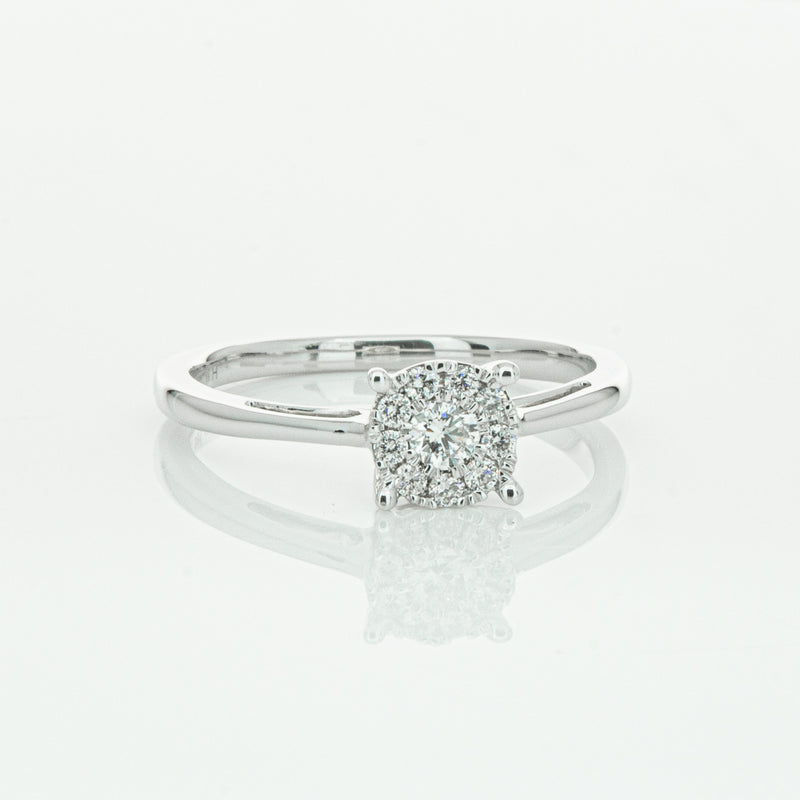 14ct White Gold Diamond Coronet Ring-Ring-Walker & Hall