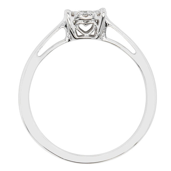 14ct White Gold .20ct Diamond Coronet Ring - Ring - Walker & Hall