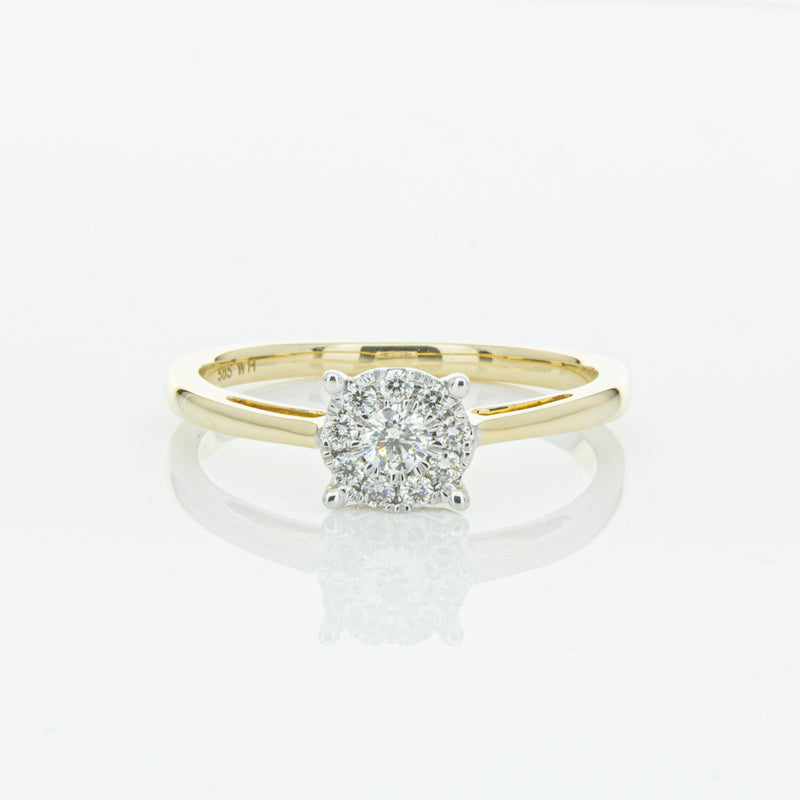14ct Yellow Gold Diamond Coronet Ring-Ring-Walker & Hall