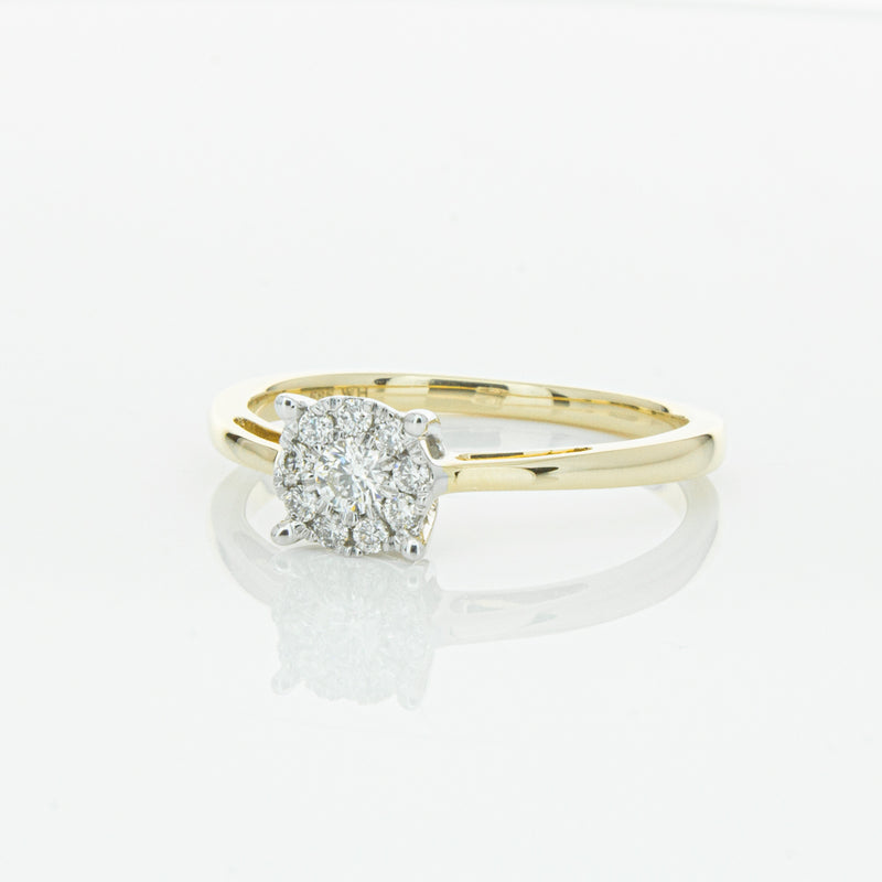 14ct Yellow Gold Diamond Coronet Ring-Ring-Walker & Hall