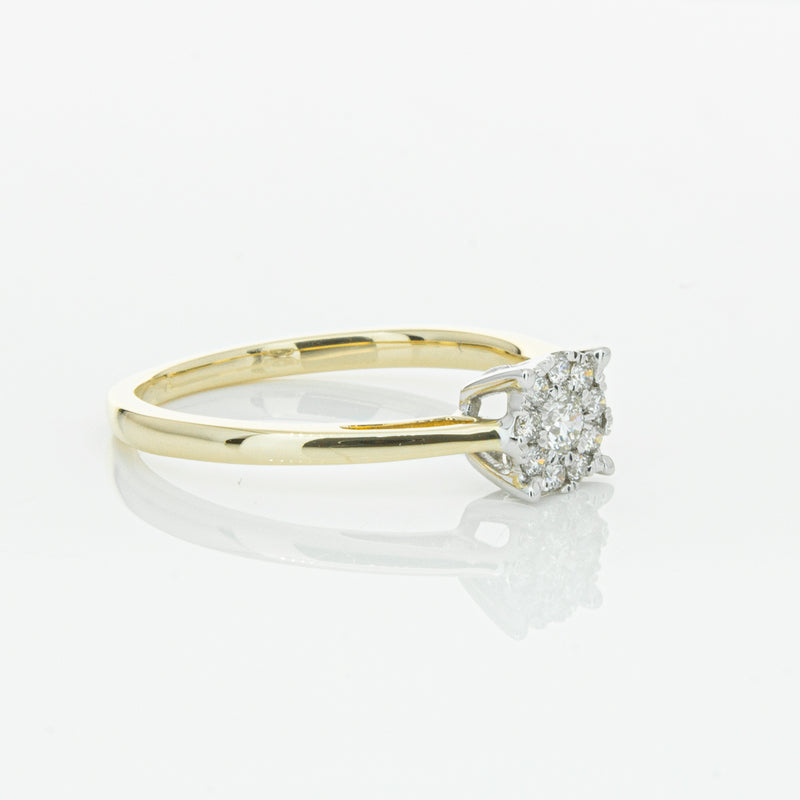 14ct Yellow Gold Diamond Coronet Ring-Ring-Walker & Hall