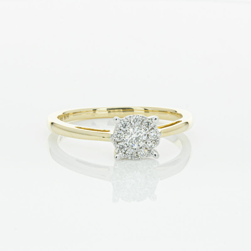 14ct Yellow Gold Diamond Coronet Ring-Ring-Walker & Hall