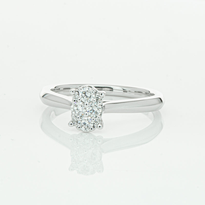 14ct White Gold Diamond Mila Ring-Ring-Walker & Hall