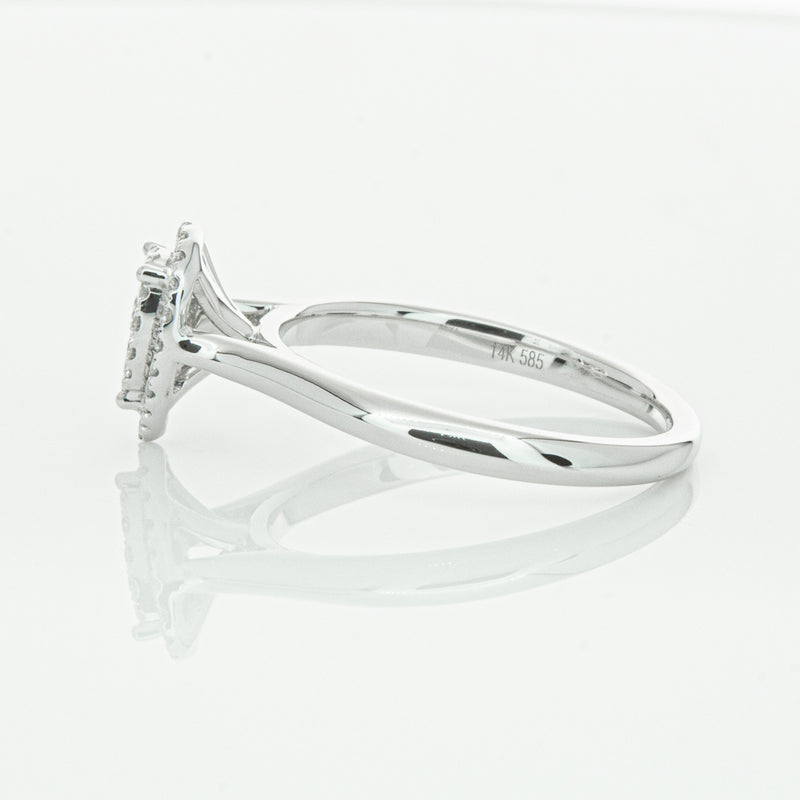 14ct White Gold Diamond Pear Saturn Ring-Ring-Walker & Hall