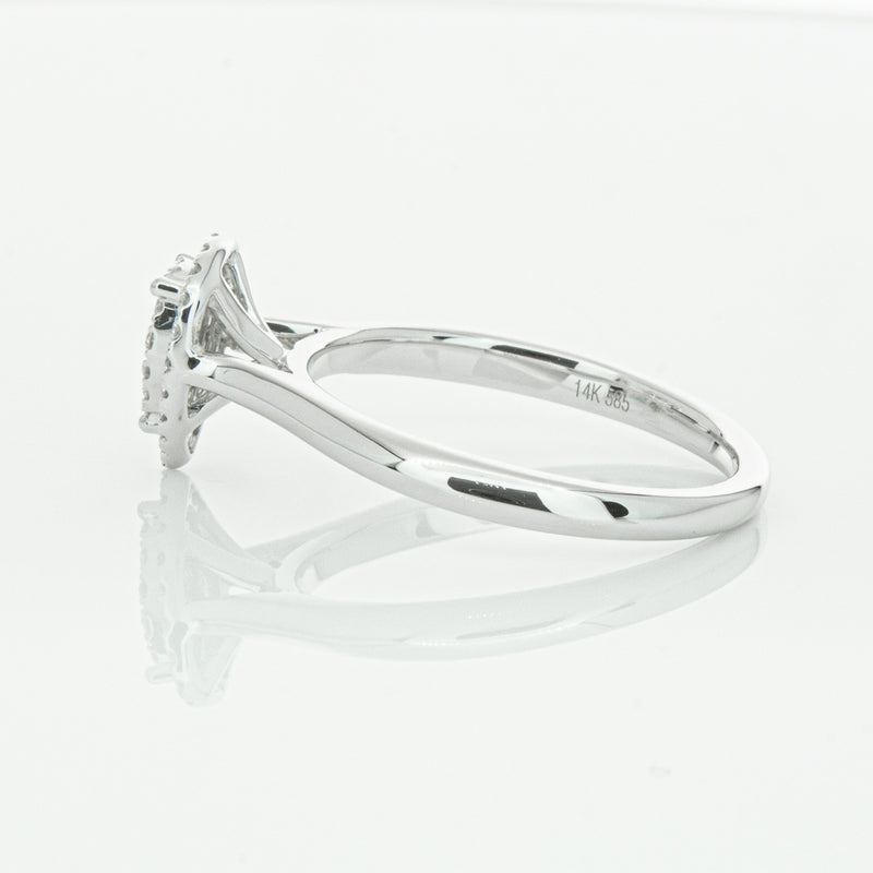 14ct White Gold Diamond Pear Saturn Ring-Ring-Walker & Hall