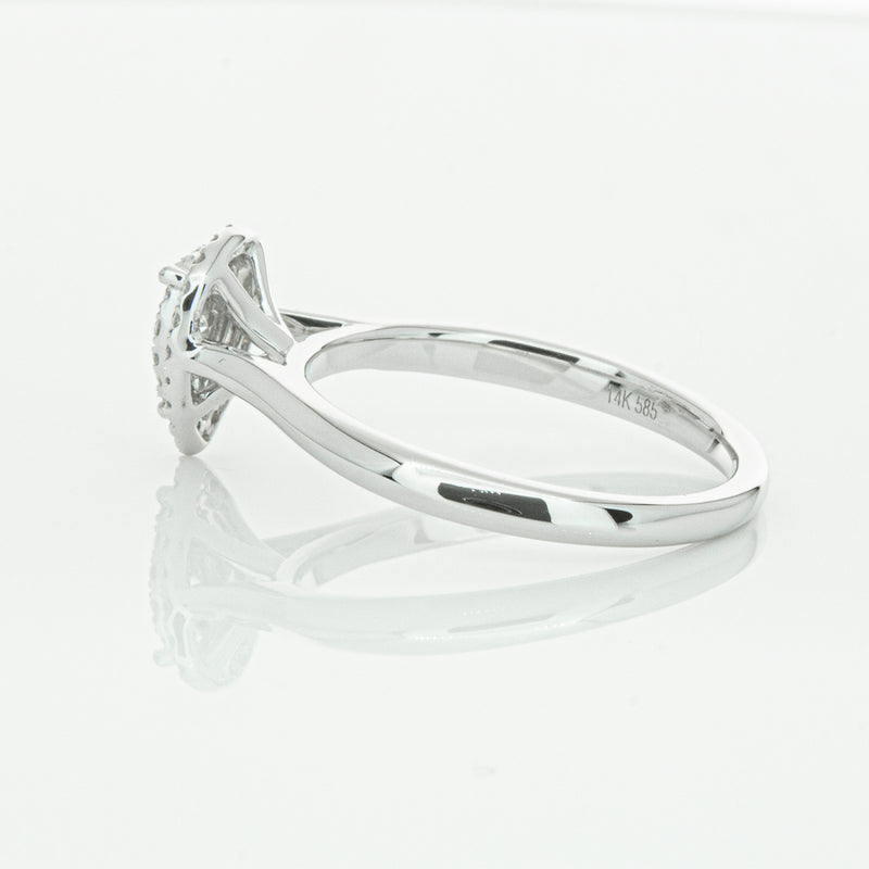 14ct White Gold Diamond Pear Saturn Ring-Ring-Walker & Hall