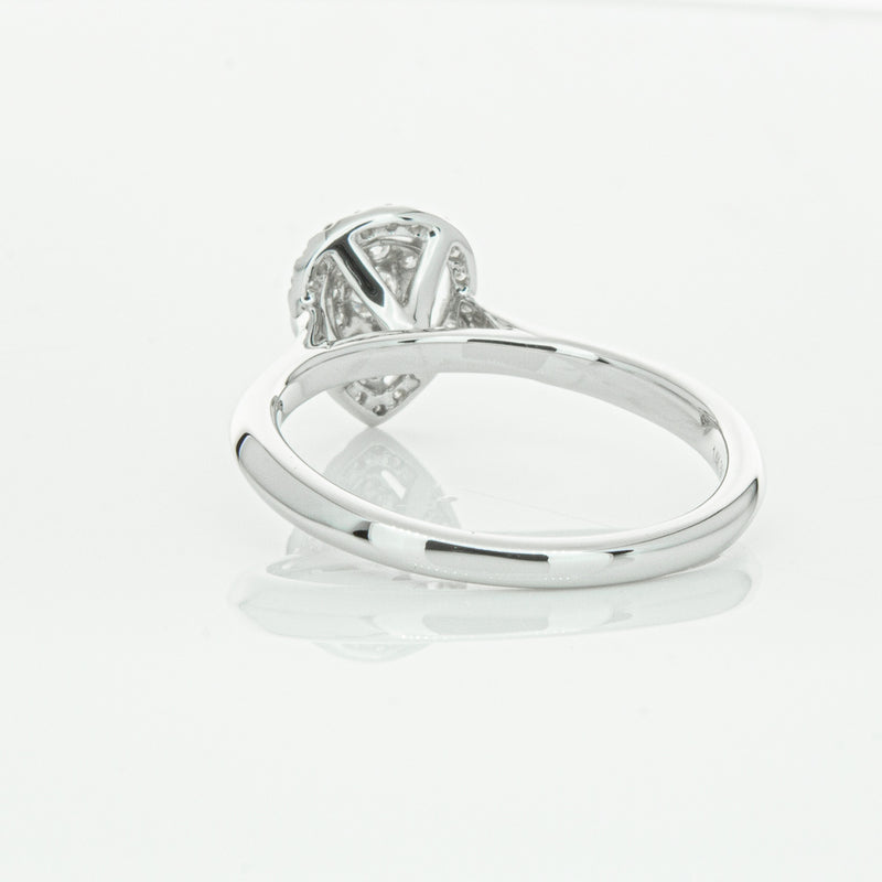 14ct White Gold Diamond Pear Saturn Ring-Ring-Walker & Hall