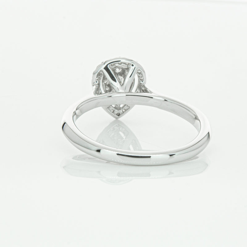 14ct White Gold Diamond Pear Saturn Ring-Ring-Walker & Hall