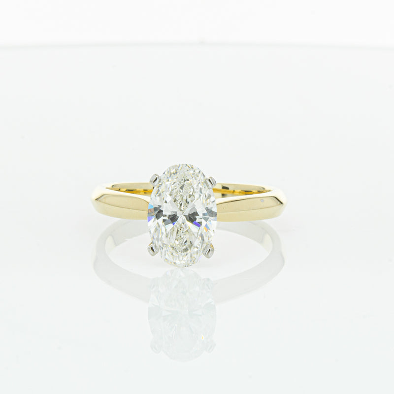 18ct Yellow Gold Oval Cut Diamond Venetian Ring-Ring-Walker & Hall