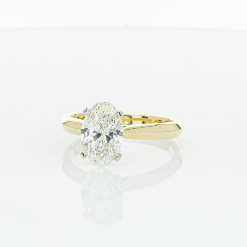 18ct Yellow Gold Oval Cut Diamond Venetian Ring-Ring-Walker & Hall
