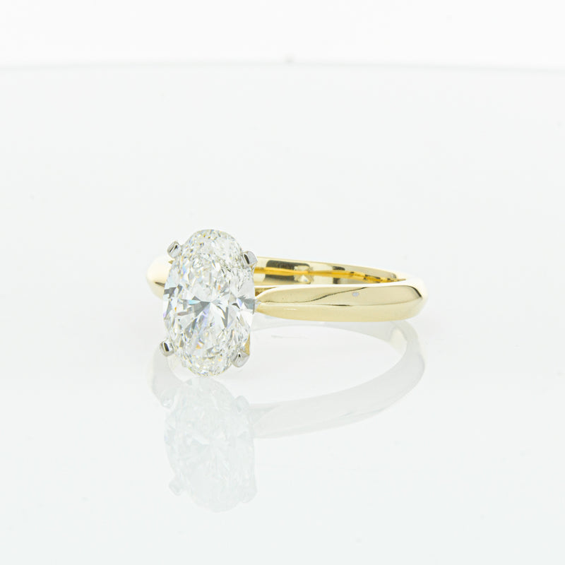 18ct Yellow Gold Oval Cut Diamond Venetian Ring-Ring-Walker & Hall