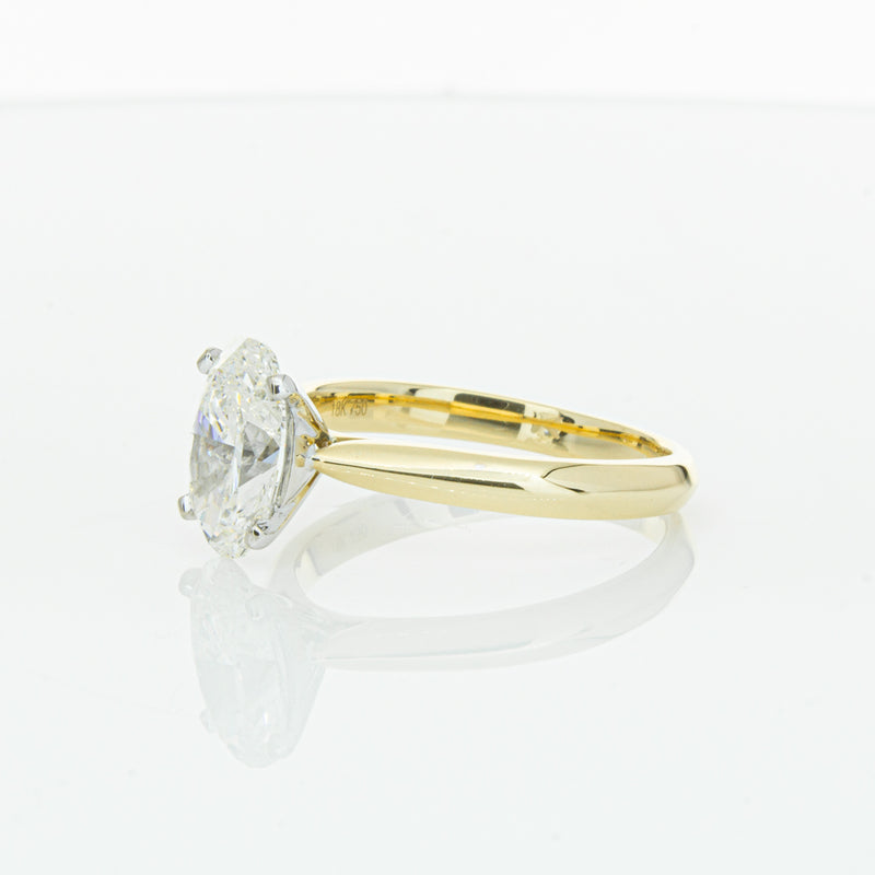 18ct Yellow Gold Oval Cut Diamond Venetian Ring-Ring-Walker & Hall