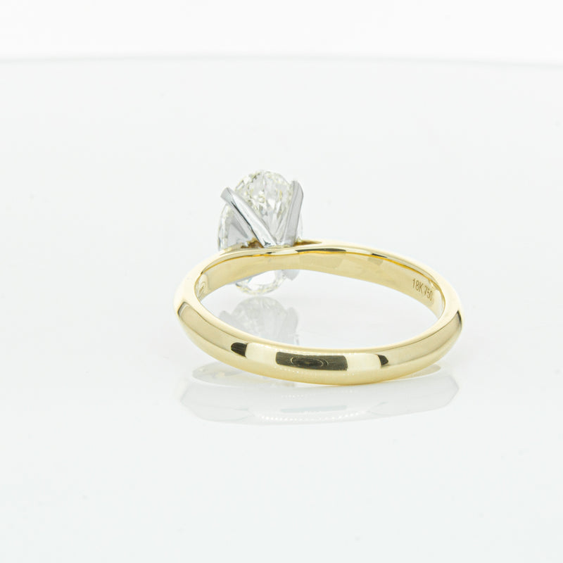 18ct Yellow Gold Oval Cut Diamond Venetian Ring-Ring-Walker & Hall