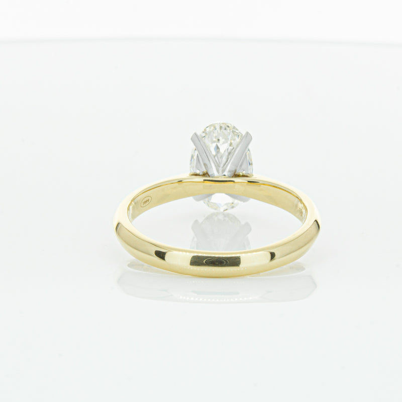 18ct Yellow Gold Oval Cut Diamond Venetian Ring-Ring-Walker & Hall