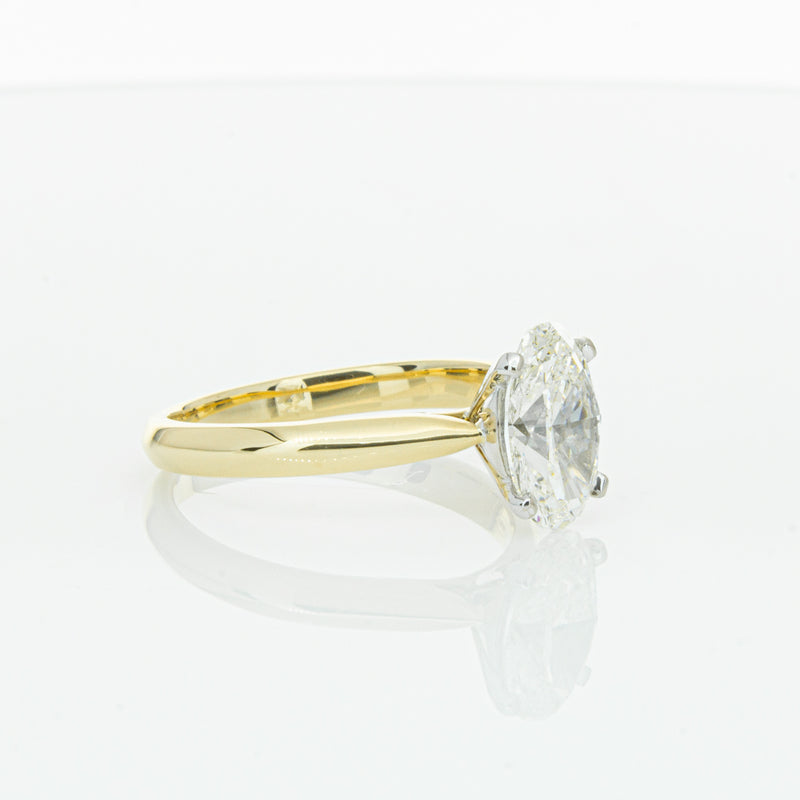 18ct Yellow Gold Oval Cut Diamond Venetian Ring-Ring-Walker & Hall