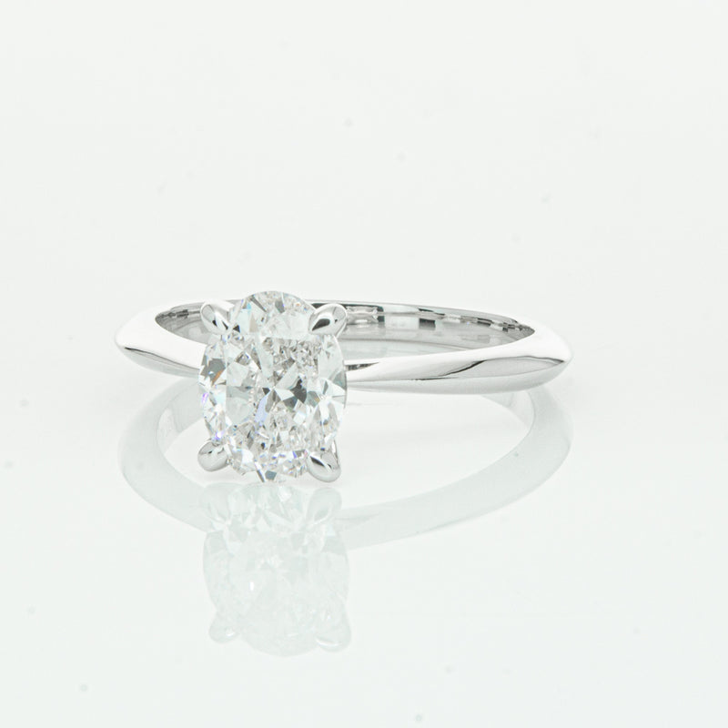 18ct White Gold 1.50ct Oval Cut Diamond Venetian Ring-Ring-Walker & Hall