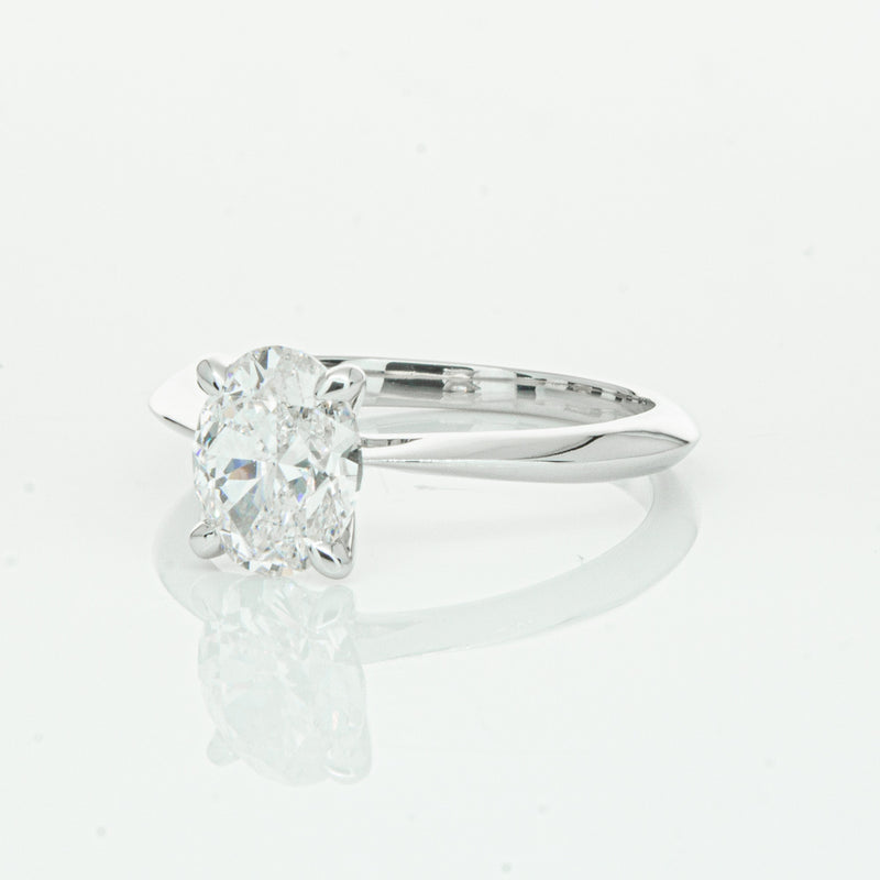 18ct White Gold 1.50ct Oval Cut Diamond Venetian Ring-Ring-Walker & Hall