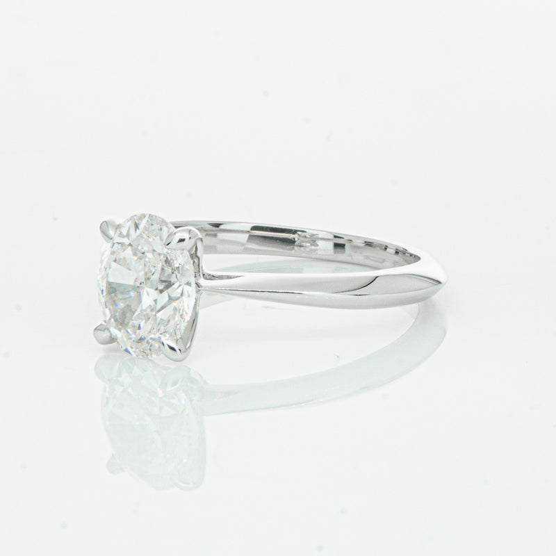 18ct White Gold 1.50ct Oval Cut Diamond Venetian Ring-Ring-Walker & Hall