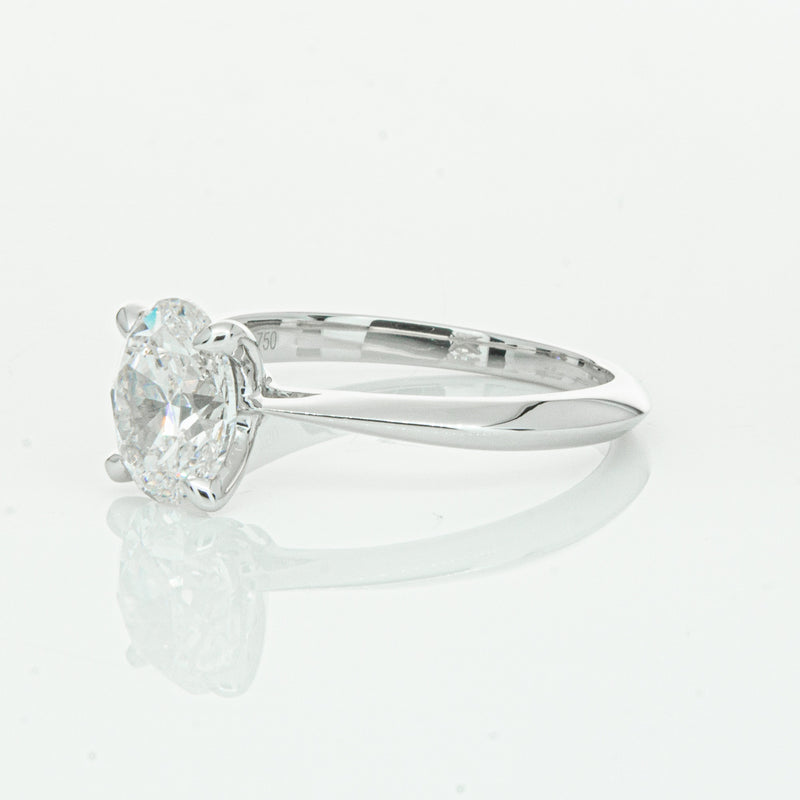 18ct White Gold 1.50ct Oval Cut Diamond Venetian Ring-Ring-Walker & Hall