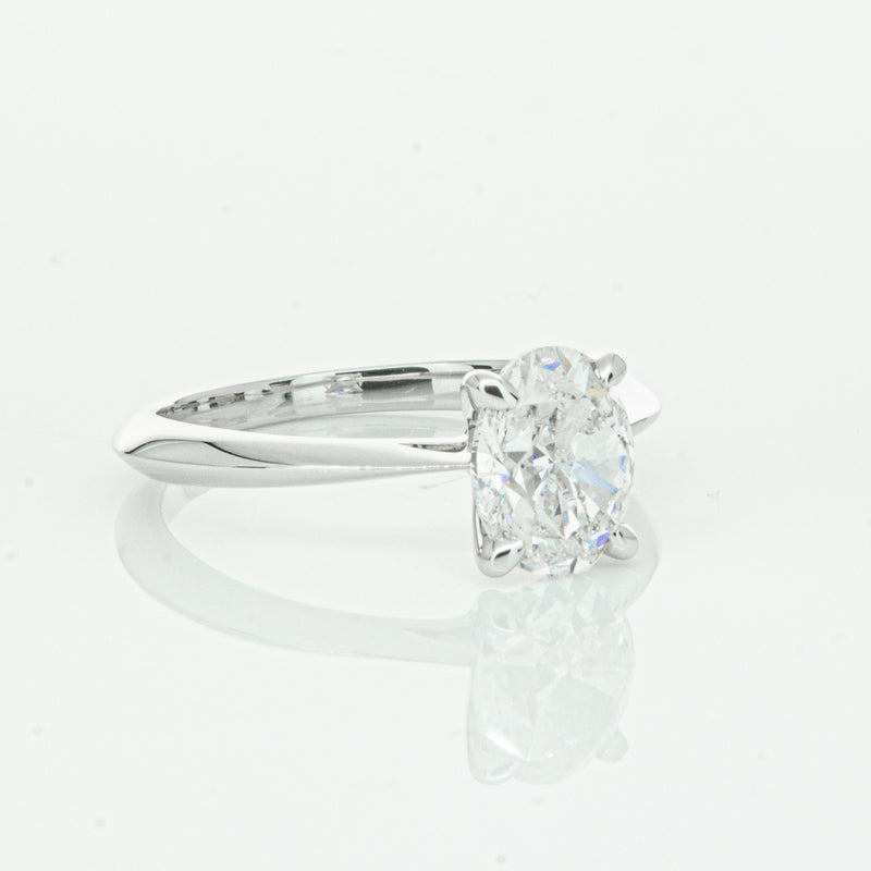 18ct White Gold 1.50ct Oval Cut Diamond Venetian Ring-Ring-Walker & Hall