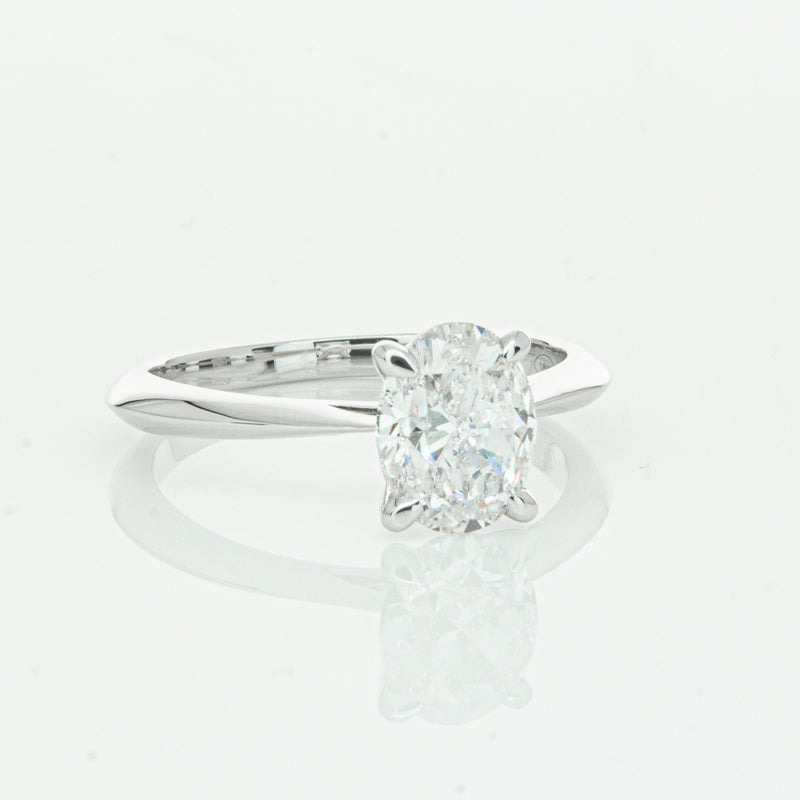 18ct White Gold 1.50ct Oval Cut Diamond Venetian Ring-Ring-Walker & Hall