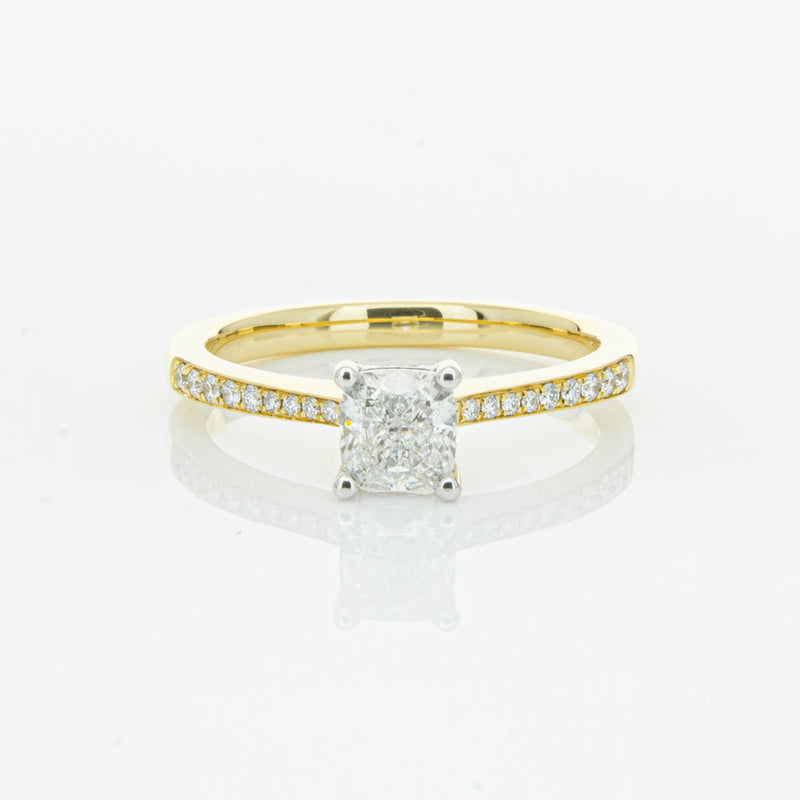 18ct Yellow Gold .70ct Cushion Cut Diamond Ring-Ring-Walker & Hall