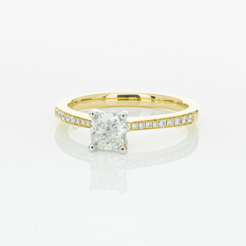 18ct Yellow Gold .70ct Cushion Cut Diamond Ring-Ring-Walker & Hall