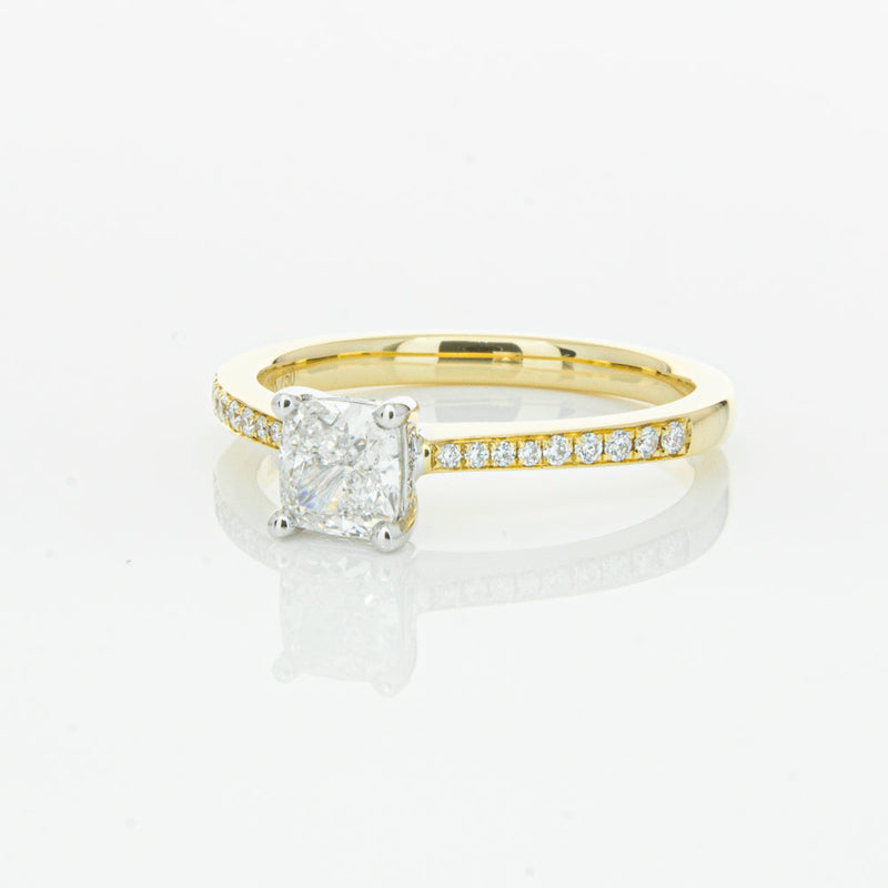 18ct Yellow Gold .70ct Cushion Cut Diamond Ring-Ring-Walker & Hall