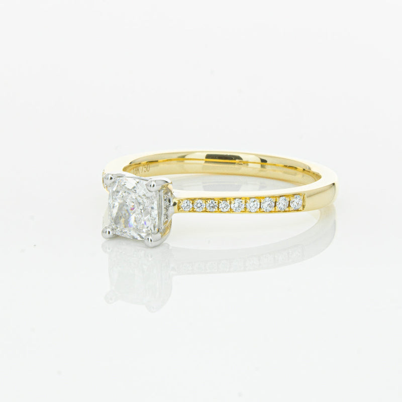 18ct Yellow Gold .70ct Cushion Cut Diamond Ring-Ring-Walker & Hall