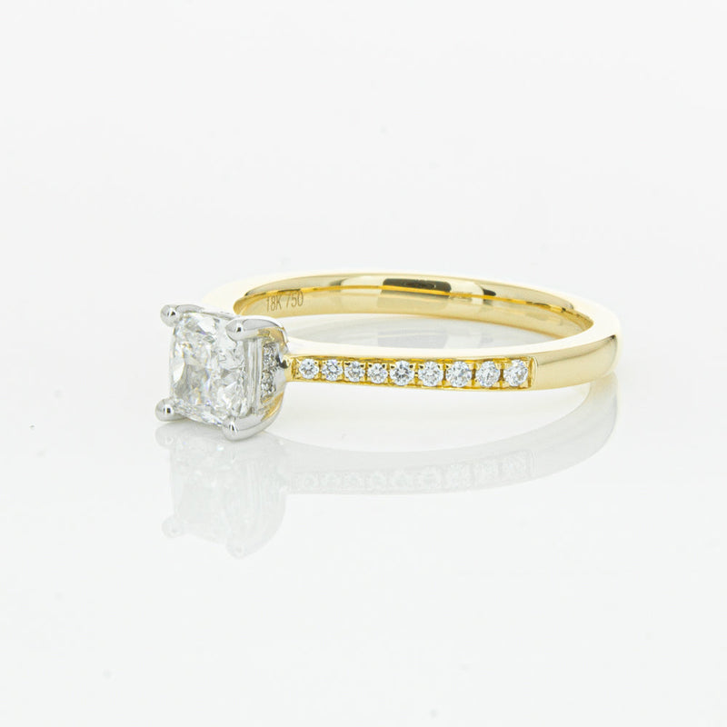 18ct Yellow Gold .70ct Cushion Cut Diamond Ring-Ring-Walker & Hall