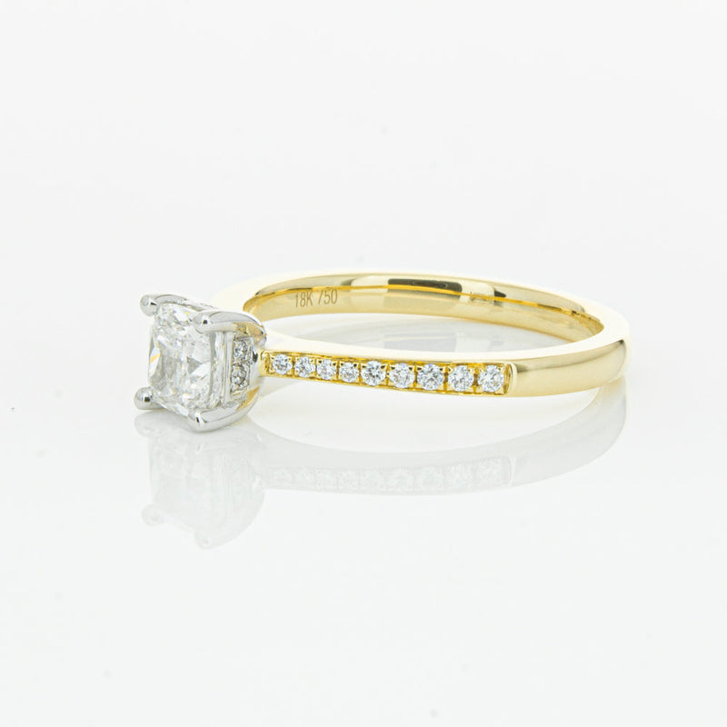 18ct Yellow Gold .70ct Cushion Cut Diamond Ring-Ring-Walker & Hall