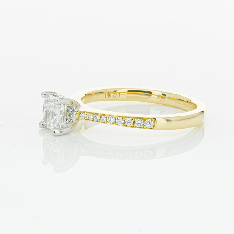 18ct Yellow Gold .70ct Cushion Cut Diamond Ring-Ring-Walker & Hall